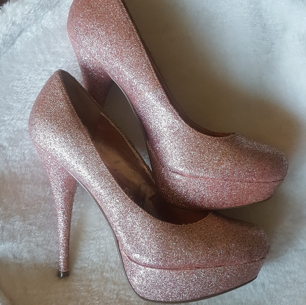 Bakers Pink Glitter Heels